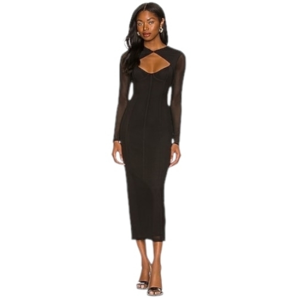 AFRM Black Lago Dress, Large, LBD, Party, Chic, Bodycon